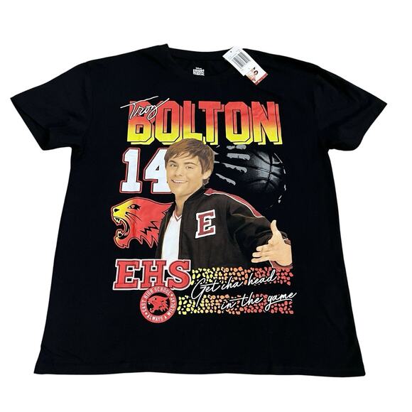 Disney Tops - High School Musical Womens Troy Bolton Tshirt Large Short Sleeve Crew Neck Black